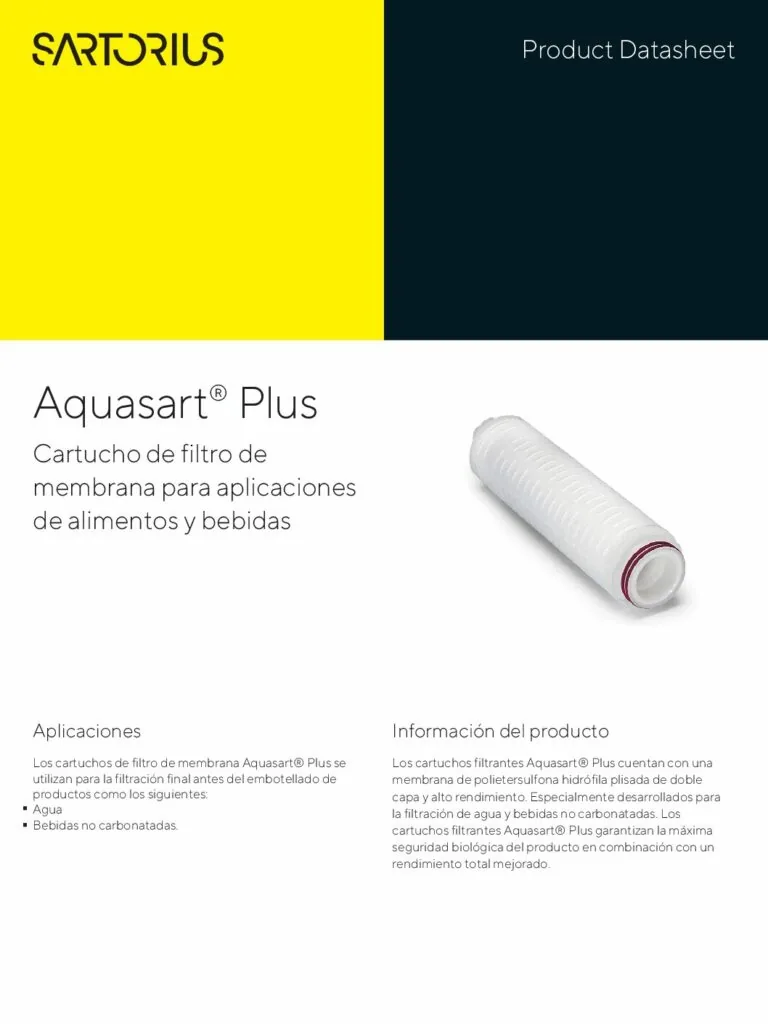 Portada: Aquasart Plus: cartuchos filtración absoluta