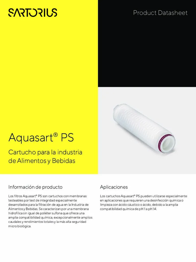 Portada: Aquasart PS: cartuchos filtración absoluta
