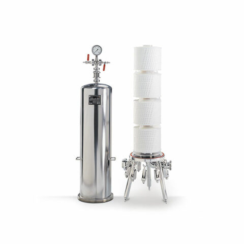 Módulo Jumbo Star Sartopure de Sartorius junto a su carcasa de acero inoxidable