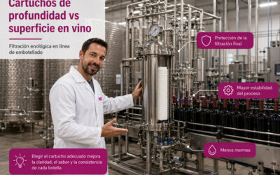 Cartuchos de profundidad vs superficie en vino: cuál elegir según tu proceso