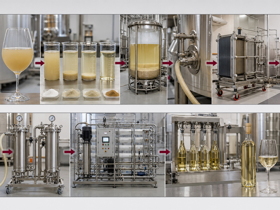 clarificación del vino para mejorar limpidez y estabilidad antes del embotellado