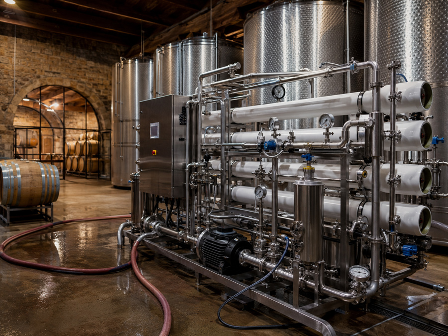 filtración tangencial en vino y cerveza con sistema crossflow industrial