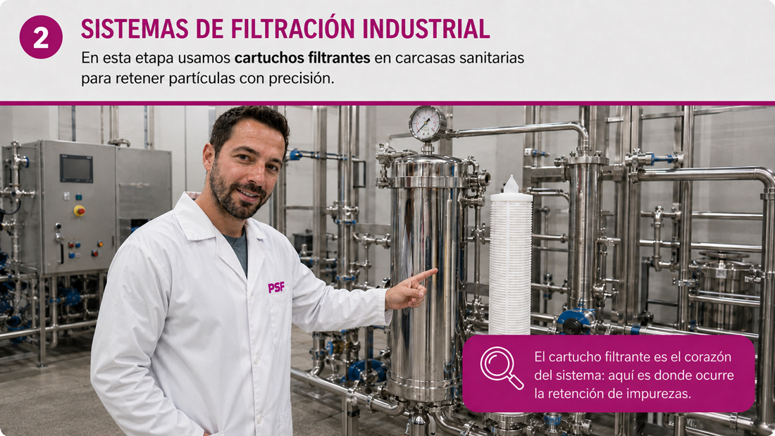 Sistemas de filtración industrial en funcionamiento