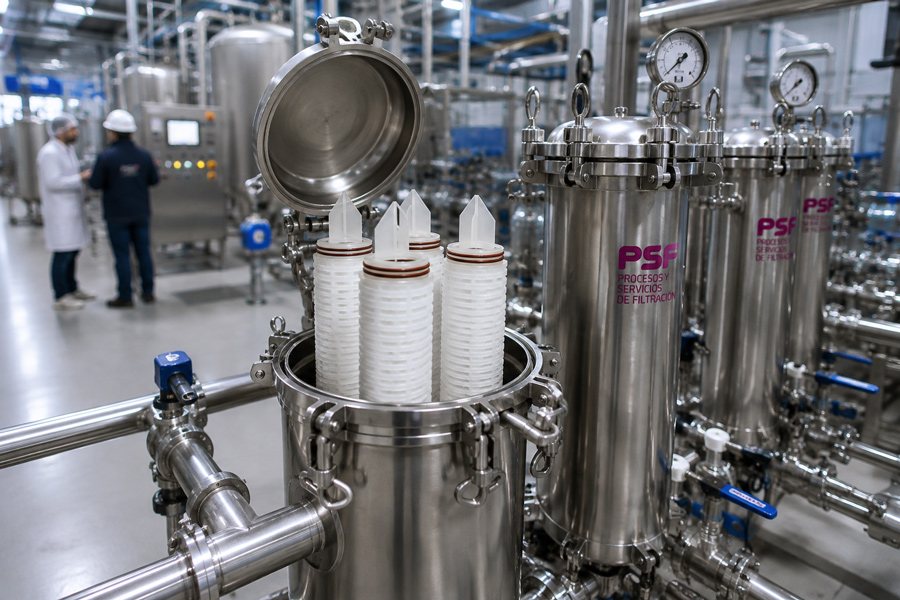 cartuchos de microfiltración industrial para procesos alimentarios